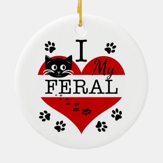 Ik hou van mijn favoriete kat keramisch Ornament (Achterkant)