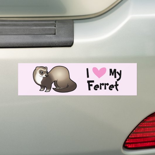 Ik hou van mijn Ferret Bumpersticker (Op auto)