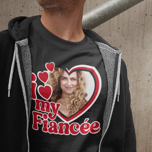 Ik hou van mijn Fiancée Custom Photo T-shirt