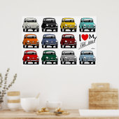 Ik hou van mijn Fiat 600 Poster (Keuken)
