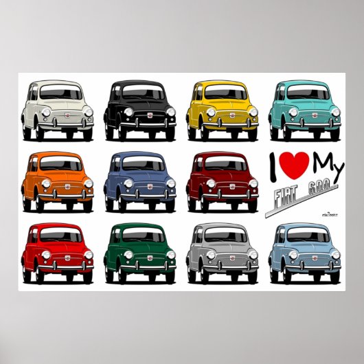 Ik hou van mijn Fiat 600 Poster (Voorkant)
