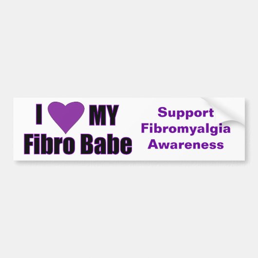 Ik hou van mijn Fibro Babe Bumpersticker (Voorkant)