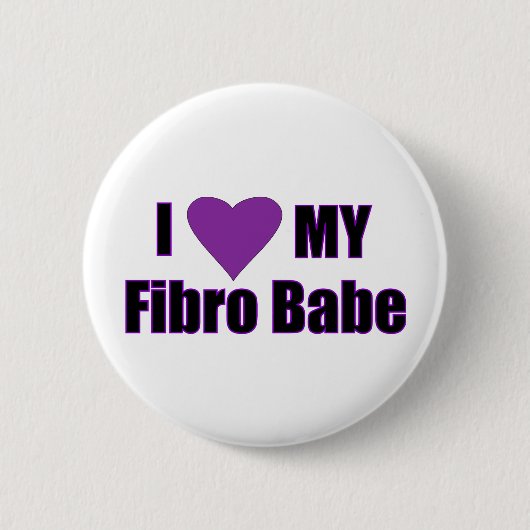 Ik hou van mijn Fibro Babe Ronde Button 5,7 Cm (Voorkant)