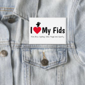 Ik hou van mijn Fids Gevederde Kinderen Papegaai Button (Insitu)