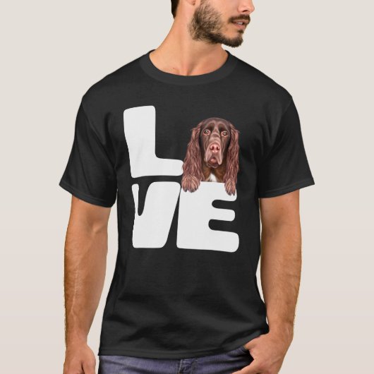 Ik hou van mijn Field Spaniel-hond T-shirt (Voorkant)