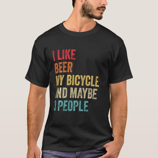 Ik hou van mijn fiets Beer & misschien 3 mensen di T-shirt (Voorkant)