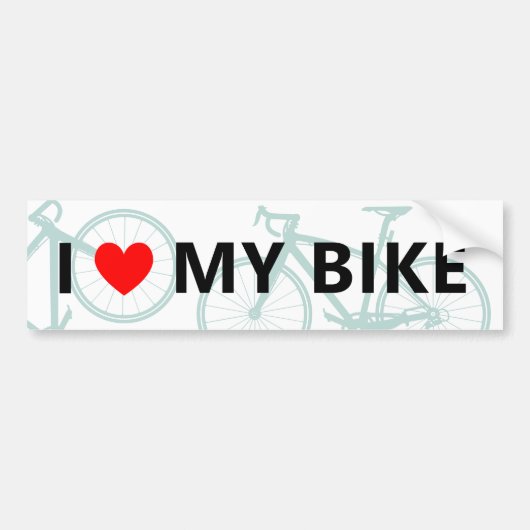         Ik hou van mijn fiets Cool Leuk Cute Fiets Bumpersticker (Voorkant)