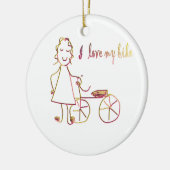 Ik hou van mijn fiets keramisch ornament (Links)