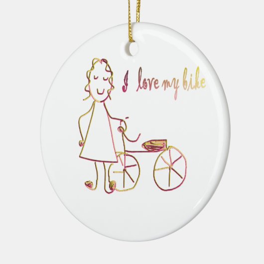 Ik hou van mijn fiets keramisch ornament (Links)