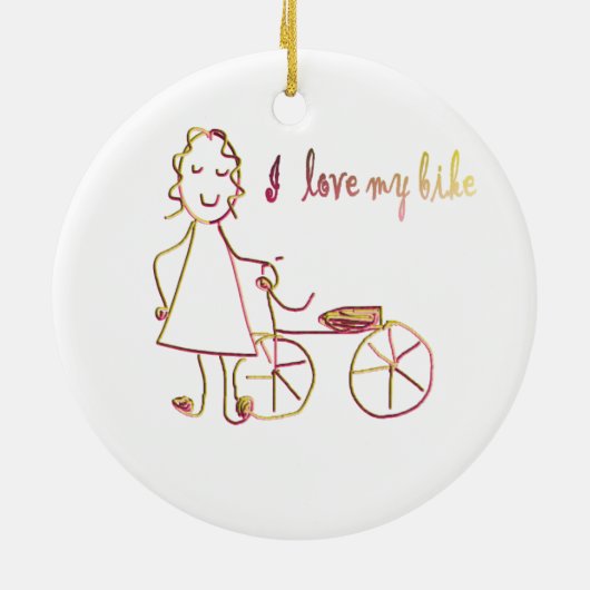 Ik hou van mijn fiets keramisch ornament (Achterkant)