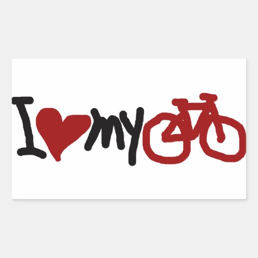 Ik hou van mijn fiets rechthoekige sticker (Voorkant)