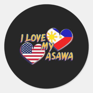Ik hou van mijn Filipijnse vrouw Amerikaanse Filip Ronde Sticker
