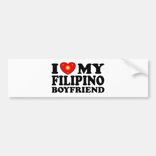 Ik hou van mijn Filipino Boyvriend Bumpersticker (Voorkant)