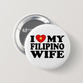 Ik hou van mijn Filippijnse vrouw Ronde Button 5,7 Cm (Voorkant /achterkant)