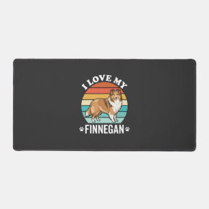 Ik hou van mijn Finnegan Sheltie Retro Zonsonderga Bureaumat