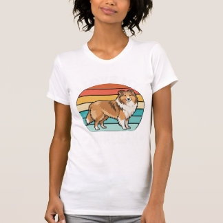 Ik hou van mijn Finnegan Sheltie Retro Zonsonderga T-shirt