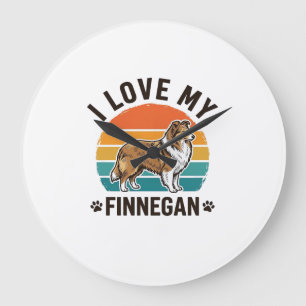 Ik hou van mijn Finnegan vintage hondennaam shirt Grote Klok