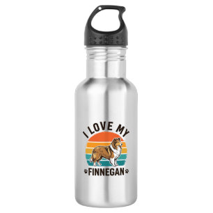 Ik hou van mijn Finnegan vintage hondennaam shirt Waterfles