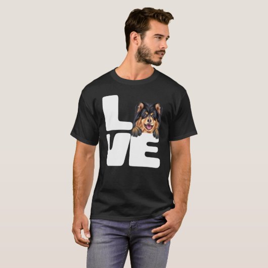 Ik hou van mijn Finse Lapphund Dog T-shirt (Voorkant volledig)