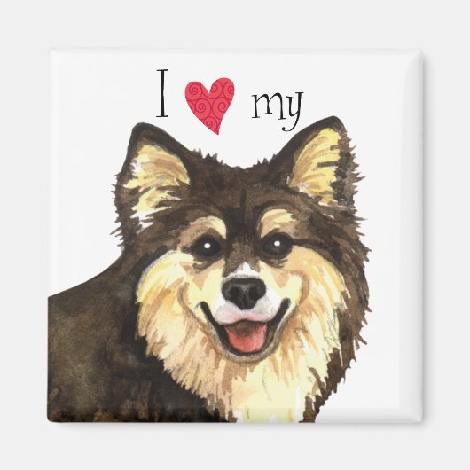 Ik hou van mijn Finse Lapphund Magneet (Voorkant)