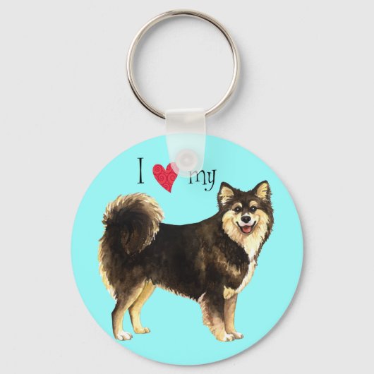 Ik hou van mijn Finse Lapphund Sleutelhanger (Voorkant)