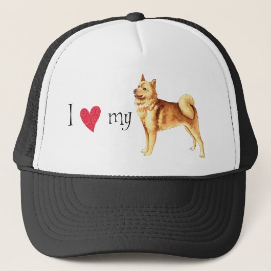 Ik hou van mijn Finse Spitz Trucker Pet (Voorkant)