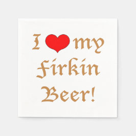 Ik hou van mijn Firkin-bier! Cocktailservetjes Servet