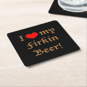 Ik hou van mijn Firkin-bier! Onderzetters set (Schuin)