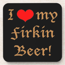 Ik hou van mijn Firkin-bier! Set hardplastic onder Drankjes Onderzetter