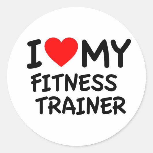 Ik hou van mijn fitnesstrainer ronde sticker (Voorkant)