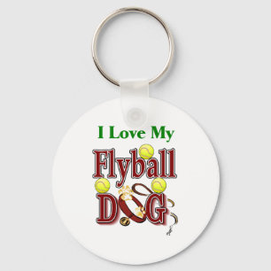 Ik hou van mijn flyball hond sleutelhanger