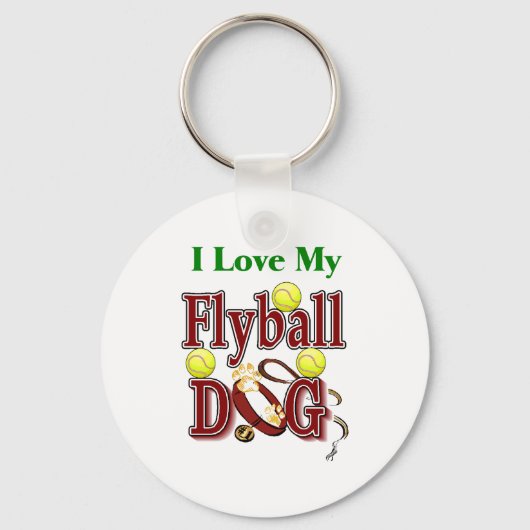 Ik hou van mijn flyball hond sleutelhanger (Voorkant)