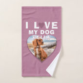 Ik hou van mijn foto van Dog Pink Heart Bad Handdoek (Handdoek)