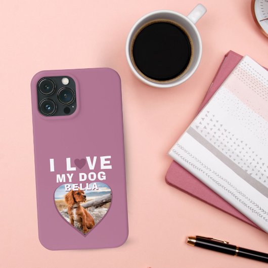 Ik hou van mijn foto van Dog Pink Heart Case-Mate iPhone Case