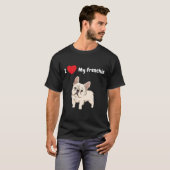 Ik hou van mijn franje voor die Franse hond T-shirt (Voorkant volledig)