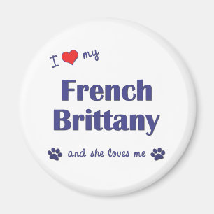 Ik hou van mijn Franse Brittany (Vrouw Dog) Magneet