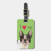 Ik hou van mijn Franse Bulldog Bagagelabel (Voorkant verticaal)