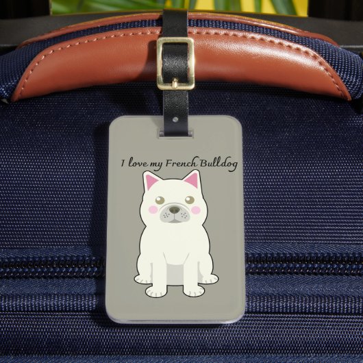 Ik hou van mijn Franse Bulldog Bagagelabel (Voorkant Insitu 2)