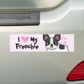 Ik hou van mijn Franse Bulldog Bumpersticker (Op auto)