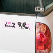 Ik hou van mijn Franse Bulldog Bumpersticker (Op Truck)