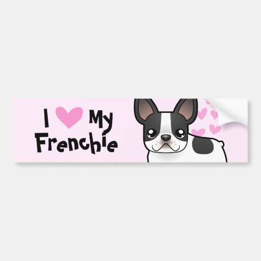 Ik hou van mijn Franse Bulldog Bumpersticker (Voorkant)
