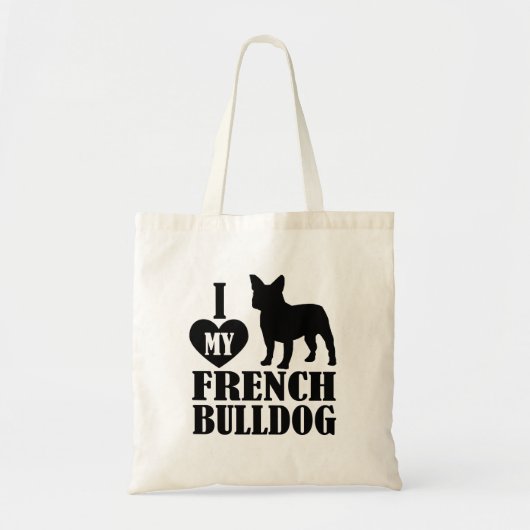 Ik hou van mijn Franse Bulldog Canvas tas (Voorkant)