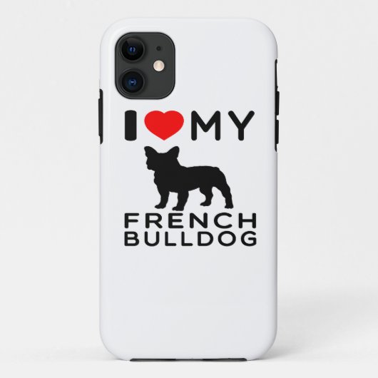 Ik hou van mijn Franse Bulldog. Case-Mate iPhone Case (Achterkant)