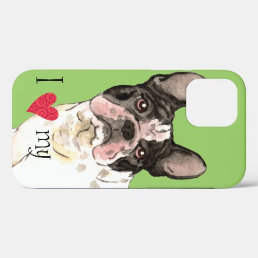 Ik hou van mijn Franse Bulldog Case-Mate iPhone Case (Achterkant (horizontaal))
