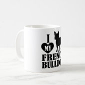 Ik hou van mijn Franse Bulldog Coffee Mok (Voorkant links)