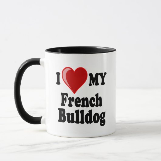 Ik hou van mijn Franse Bulldog Dog Mok (Links)