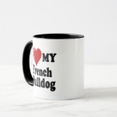 Ik hou van mijn Franse Bulldog Dog Mok (Voorkant links)