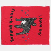 IK HOU VAN MIJN FRANSE BULLDOG FLEECE BLANKET! (Voorkant (Horizontaal))
