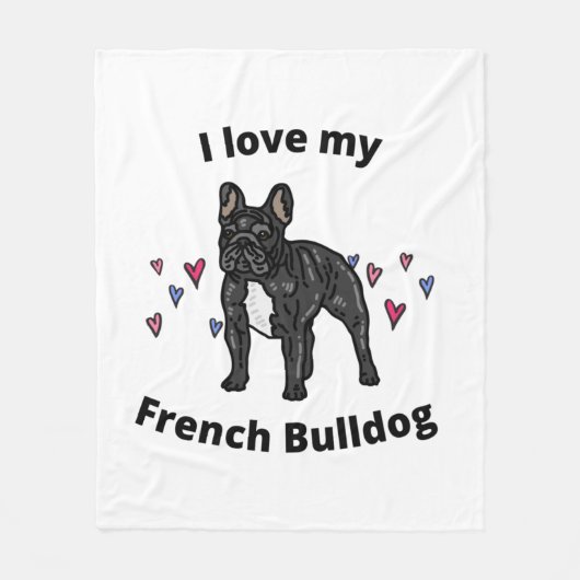 IK HOU VAN MIJN FRANSE BULLDOG FLEECE BLANKET!