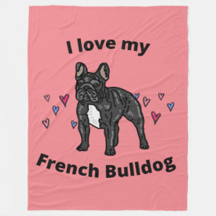 IK HOU VAN MIJN FRANSE BULLDOG FLEECE BLANKET! DEKEN